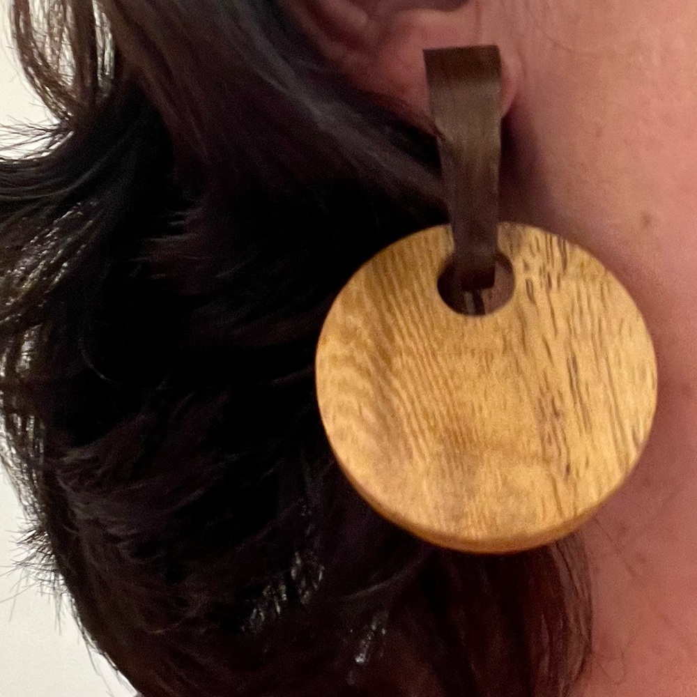 2 Tone 2 Piece Wooden Earrings - Picture 14 of 16